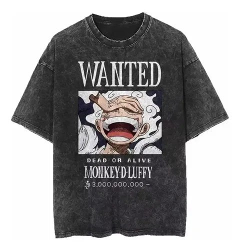 Remera Oversize Wanted Monkey D. Luffy - One Piece