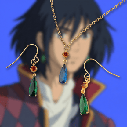 El Castillo Ambulante - Mago Howl - Set de Collar + Aros